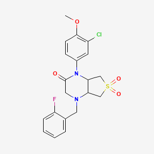1-(3-chloro-4-methoxyphenyl)-4-(2-fluorobenzyl)hexahydrothieno[3,4-b]pyrazin-2(1H)-one 6,6-dioxide
