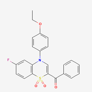 [4-(4-ethoxyphenyl)-6-fluoro-1,1-dioxido-4H-1,4-benzothiazin-2-yl](phenyl)methanone