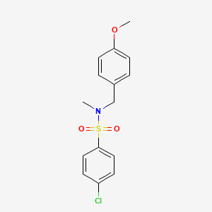 molecular formula C15H16ClNO3S B2924453 4-chloro-N-[(4-methoxyphenyl)methyl]-N-methylbenzene-1-sulfonamide CAS No. 923836-48-0