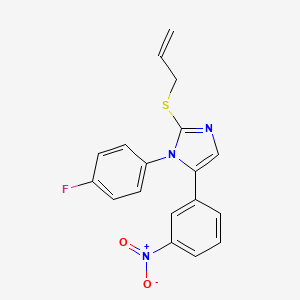 2-(allylthio)-1-(4-fluorophenyl)-5-(3-nitrophenyl)-1H-imidazole