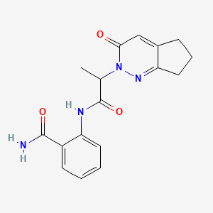 2-(2-(3-oxo-3,5,6,7-tetrahydro-2H-cyclopenta[c]pyridazin-2-yl)propanamido)benzamide
