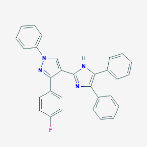 molecular formula C30H21FN4 B292448 4-(4,5-diphenyl-1H-imidazol-2-yl)-3-(4-fluorophenyl)-1-phenyl-1H-pyrazole 
