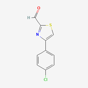 molecular formula C10H6ClNOS B2924485 4-(4-Chlorophenyl)-1,3-thiazole-2-carbaldehyde CAS No. 383142-58-3