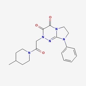 molecular formula C19H23N5O3 B2924486 2-(2-(4-甲基哌啶-1-基)-2-氧代乙基)-8-苯基-7,8-二氢咪唑并[2,1-c][1,2,4]三嗪-3,4(2H,6H)-二酮 CAS No. 941975-52-6