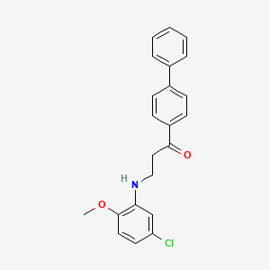 molecular formula C22H20ClNO2 B2924498 1-[1,1'-联苯]-4-基-3-(5-氯-2-甲氧基苯胺基)-1-丙酮 CAS No. 883794-48-7