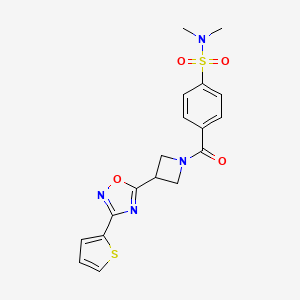 N,N-dimethyl-4-(3-(3-(thiophen-2-yl)-1,2,4-oxadiazol-5-yl)azetidine-1-carbonyl)benzenesulfonamide