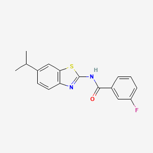 molecular formula C17H15FN2OS B2924503 3-氟-N-(6-异丙基苯并[d]噻唑-2-基)苯甲酰胺 CAS No. 892854-25-0