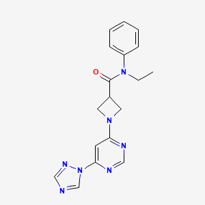 molecular formula C18H19N7O B2924504 1-(6-(1H-1,2,4-triazol-1-yl)pyrimidin-4-yl)-N-ethyl-N-phenylazetidine-3-carboxamide CAS No. 2034367-25-2