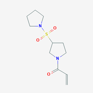 molecular formula C11H18N2O3S B2924505 1-[3-(Pyrrolidine-1-sulfonyl)pyrrolidin-1-yl]prop-2-en-1-one CAS No. 2093800-91-8
