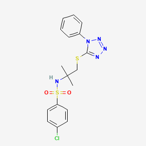 4-chloro-N-[2-methyl-1-(1-phenyltetrazol-5-yl)sulfanylpropan-2-yl]benzenesulfonamide