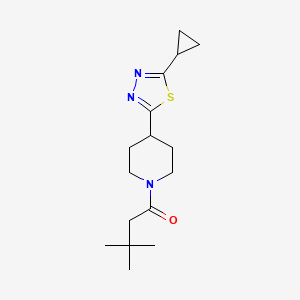 1-[4-(5-Cyclopropyl-1,3,4-thiadiazol-2-yl)piperidin-1-yl]-3,3-dimethylbutan-1-one