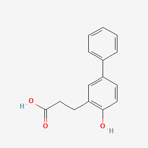 molecular formula C15H14O3 B2924524 3-(2-Hydroxy-5-phenylphenyl)propanoic acid CAS No. 1228970-34-0