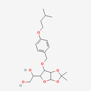 molecular formula C21H32O7 B2924526 1-(6-((4-(Isopentyloxy)benzyl)oxy)-2,2-dimethyltetrahydrofuro[2,3-d][1,3]dioxol-5-yl)ethane-1,2-diol CAS No. 1173199-70-6