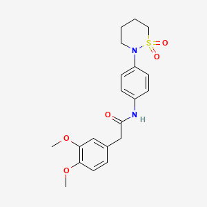 molecular formula C20H24N2O5S B2924534 2-(3,4-dimethoxyphenyl)-N-[4-(1,1-dioxothiazinan-2-yl)phenyl]acetamide CAS No. 899976-22-8