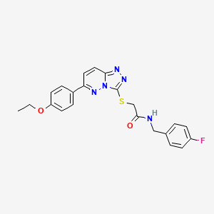 molecular formula C22H20FN5O2S B2924537 2-((6-(4-ethoxyphenyl)-[1,2,4]triazolo[4,3-b]pyridazin-3-yl)thio)-N-(4-fluorobenzyl)acetamide CAS No. 894060-84-5