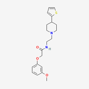 molecular formula C20H26N2O3S B2924538 2-(3-METHOXYPHENOXY)-N-{2-[4-(THIOPHEN-2-YL)PIPERIDIN-1-YL]ETHYL}ACETAMIDE CAS No. 1428357-84-9