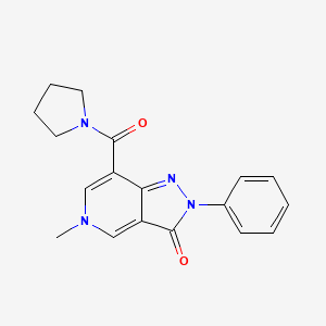 molecular formula C18H18N4O2 B2924542 5-methyl-2-phenyl-7-(pyrrolidine-1-carbonyl)-2H-pyrazolo[4,3-c]pyridin-3(5H)-one CAS No. 921573-76-4