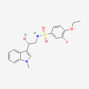molecular formula C19H21FN2O4S B2924553 4-ethoxy-3-fluoro-N-(2-hydroxy-2-(1-methyl-1H-indol-3-yl)ethyl)benzenesulfonamide CAS No. 1448066-55-4