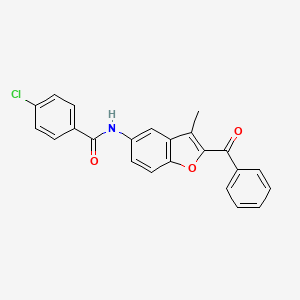 molecular formula C23H16ClNO3 B2924561 N-(2-苯甲酰-3-甲基-1-苯并呋喃-5-基)-4-氯苯甲酰胺 CAS No. 923166-12-5