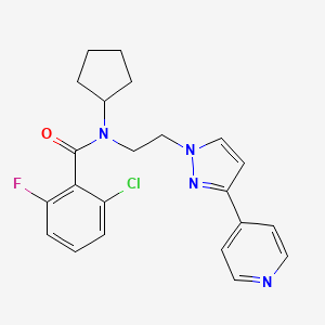 2-chloro-N-cyclopentyl-6-fluoro-N-(2-(3-(pyridin-4-yl)-1H-pyrazol-1-yl)ethyl)benzamide