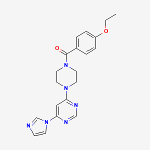 molecular formula C20H22N6O2 B2924563 (4-(6-(1H-imidazol-1-yl)pyrimidin-4-yl)piperazin-1-yl)(4-ethoxyphenyl)methanone CAS No. 1170627-43-6