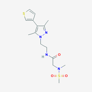 N-(2-(3,5-dimethyl-4-(thiophen-3-yl)-1H-pyrazol-1-yl)ethyl)-2-(N-methylmethylsulfonamido)acetamide