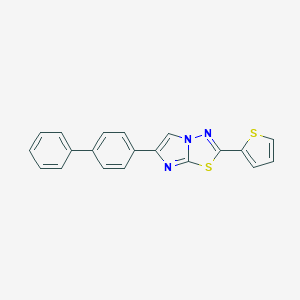 molecular formula C20H13N3S2 B292457 6-[1,1'-Biphenyl]-4-yl-2-(2-thienyl)imidazo[2,1-b][1,3,4]thiadiazole 