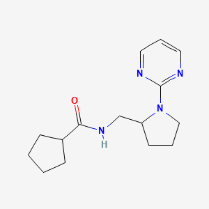N-{[1-(pyrimidin-2-yl)pyrrolidin-2-yl]methyl}cyclopentanecarboxamide