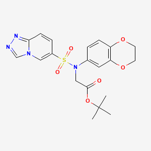 molecular formula C20H22N4O6S B2924574 Tert-butyl 2-[2,3-dihydro-1,4-benzodioxin-6-yl([1,2,4]triazolo[4,3-a]pyridin-6-ylsulfonyl)amino]acetate CAS No. 1251593-16-4