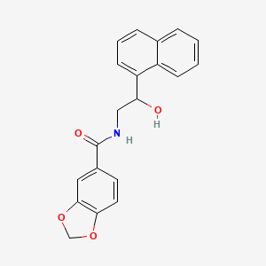 molecular formula C20H17NO4 B2924575 N-(2-hydroxy-2-(naphthalen-1-yl)ethyl)benzo[d][1,3]dioxole-5-carboxamide CAS No. 1351591-17-7