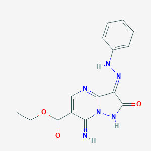 ethyl (3E)-7-imino-2-oxo-3-(phenylhydrazinylidene)-1H-pyrazolo[1,5-a]pyrimidine-6-carboxylate