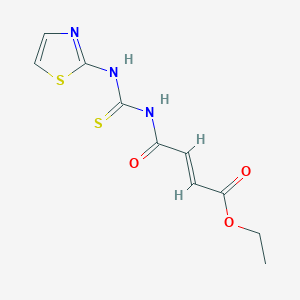 molecular formula C10H11N3O3S2 B2924582 (E)-ethyl 4-oxo-4-(3-(thiazol-2-yl)thioureido)but-2-enoate CAS No. 642951-09-5