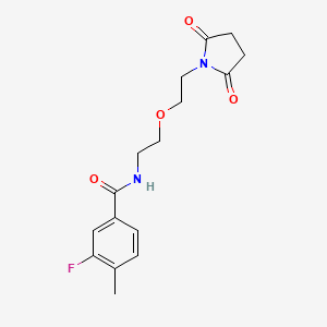 molecular formula C16H19FN2O4 B2924602 N-[2-[2-(2,5-Dioxopyrrolidin-1-yl)ethoxy]ethyl]-3-fluoro-4-methylbenzamide CAS No. 2320923-63-3