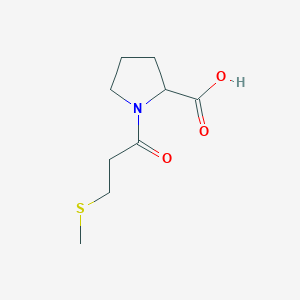 molecular formula C9H15NO3S B2924615 1-(3-Methylsulfanylpropanoyl)pyrrolidine-2-carboxylic acid CAS No. 64805-88-5