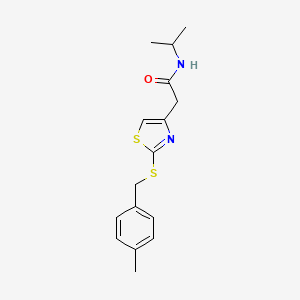 molecular formula C16H20N2OS2 B2924625 N-isopropyl-2-(2-((4-methylbenzyl)thio)thiazol-4-yl)acetamide CAS No. 954016-51-4