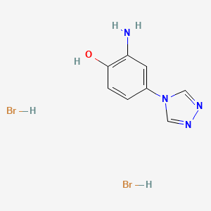molecular formula C8H10Br2N4O B2924627 2-amino-4-(4H-1,2,4-triazol-4-yl)phenol dihydrobromide CAS No. 1803581-33-0