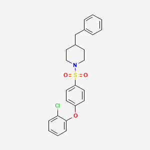 molecular formula C24H24ClNO3S B2924633 4-苄基-1-[4-(2-氯苯氧基)苯磺酰基]哌啶 CAS No. 606944-74-5