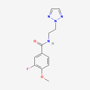 molecular formula C12H13FN4O2 B2924637 N-(2-(2H-1,2,3-三唑-2-基)乙基)-3-氟-4-甲氧基苯甲酰胺 CAS No. 2097896-76-7