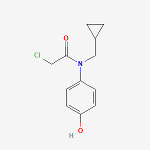 molecular formula C12H14ClNO2 B2924638 2-Chloro-N-(cyclopropylmethyl)-N-(4-hydroxyphenyl)acetamide CAS No. 1397228-83-9