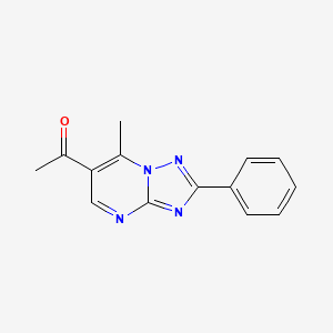 molecular formula C14H12N4O B2924641 1-(7-Methyl-2-phenyl[1,2,4]triazolo[1,5-a]pyrimidin-6-yl)ethanone CAS No. 878994-16-2