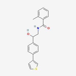 molecular formula C20H19NO2S B2924645 N-(2-hydroxy-2-(4-(thiophen-3-yl)phenyl)ethyl)-2-methylbenzamide CAS No. 2034346-02-4