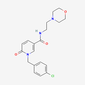 molecular formula C19H22ClN3O3 B2924651 1-(4-chlorobenzyl)-N-(2-morpholinoethyl)-6-oxo-1,6-dihydro-3-pyridinecarboxamide CAS No. 338783-35-0