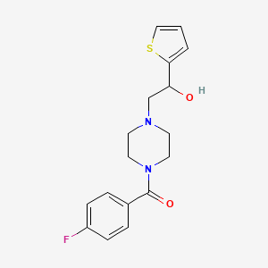 (4-Fluorophenyl)(4-(2-hydroxy-2-(thiophen-2-yl)ethyl)piperazin-1-yl)methanone