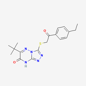 molecular formula C18H21N5O2S B2924666 6-tert-butyl-3-{[2-(4-ethylphenyl)-2-oxoethyl]sulfanyl}[1,2,4]triazolo[4,3-b][1,2,4]triazin-7(8H)-one CAS No. 896298-38-7