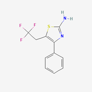 molecular formula C11H9F3N2S B2924669 4-Phenyl-5-(2,2,2-trifluoroethyl)-1,3-thiazol-2-amine CAS No. 2172157-24-1