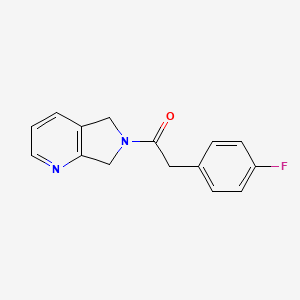 molecular formula C15H13FN2O B2924671 2-(4-fluorophenyl)-1-(5H-pyrrolo[3,4-b]pyridin-6(7H)-yl)ethanone CAS No. 2176201-42-4