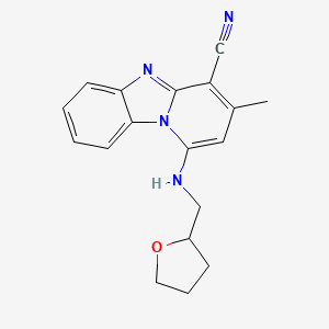 molecular formula C18H18N4O B2924674 3-Methyl-1-(oxolan-2-ylmethylamino)pyrido[1,2-a]benzimidazole-4-carbonitrile CAS No. 612522-65-3
