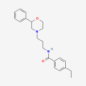 molecular formula C22H28N2O2 B2924684 4-ethyl-N-(3-(2-phenylmorpholino)propyl)benzamide CAS No. 954046-47-0