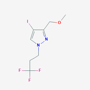 molecular formula C8H10F3IN2O B2924691 4-iodo-3-(methoxymethyl)-1-(3,3,3-trifluoropropyl)-1H-pyrazole CAS No. 1856020-29-5