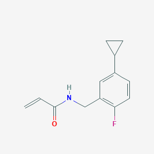 molecular formula C13H14FNO B2924693 N-[(5-Cyclopropyl-2-fluorophenyl)methyl]prop-2-enamide CAS No. 2187469-45-8